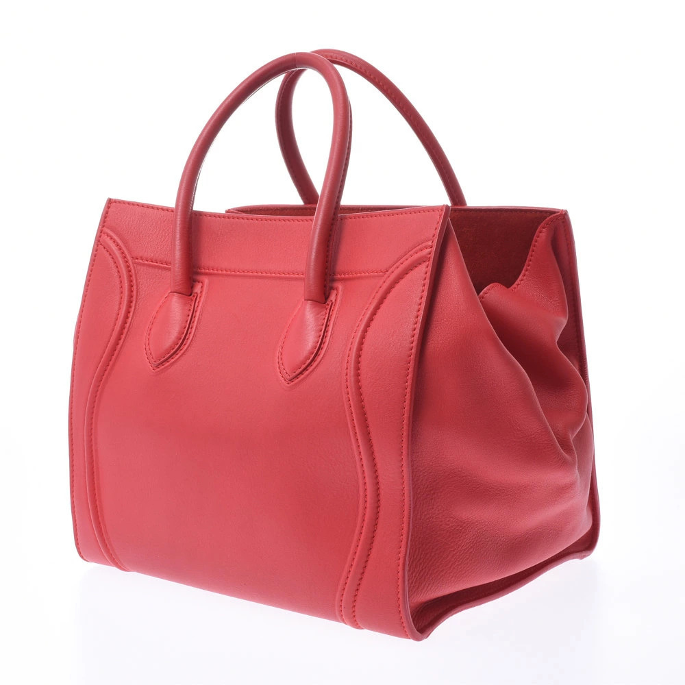 Celine Phantom Calfskin Luggage Handbag Red